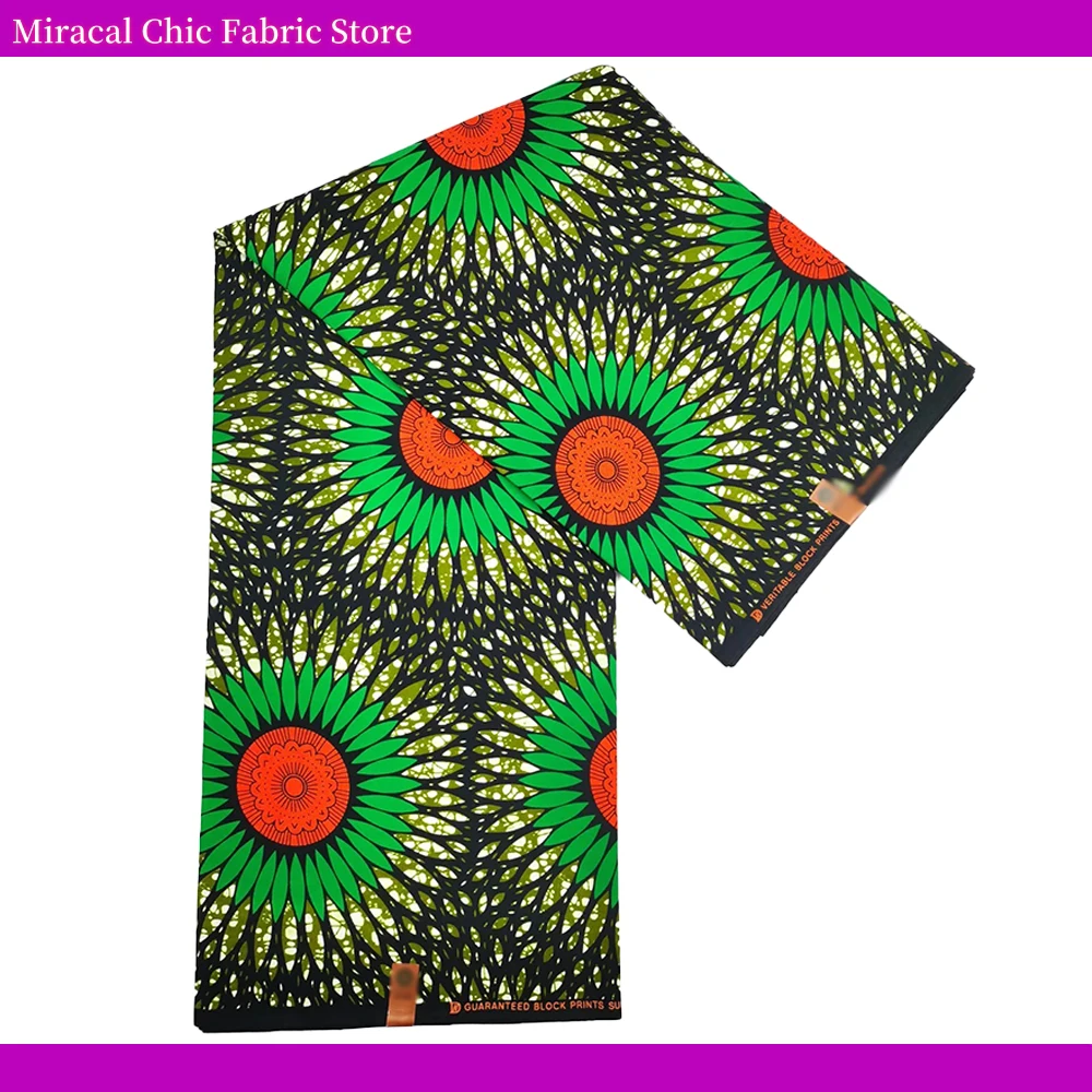 New Real Wax 100% Cotton Original Ankara Fabric 2024 African Print Fabric For Dress Tissue African Fabric Wax Fabric 6 Yards