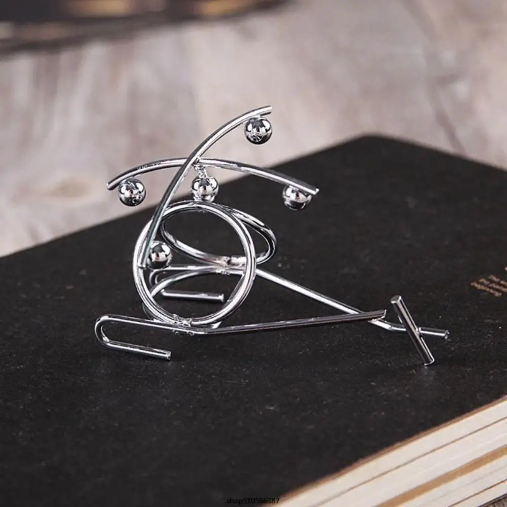 Stainless Steel Balance Ball Toy Pendulum Cradle Home Decor Balance Iron Man Ornaments Weightlifter Kinetic Art