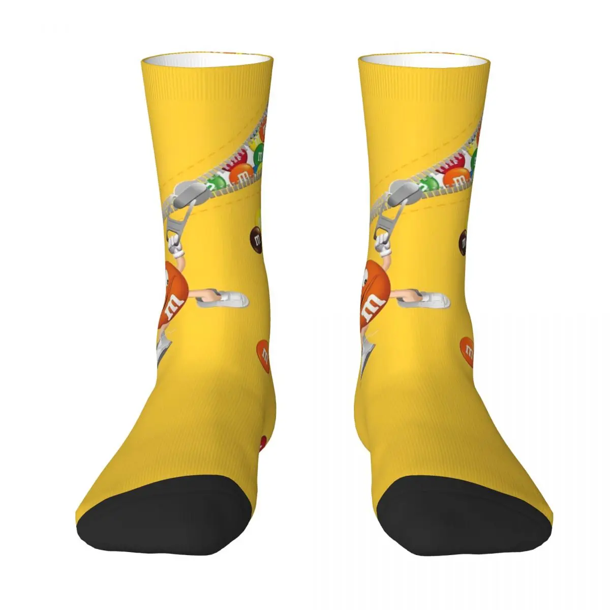 M Chocolate Cartoon Colorful Hip Hop (8) Socks Modern Stockings Winter Non Slip Men Socks Comfortable Graphic Outdoor Socks