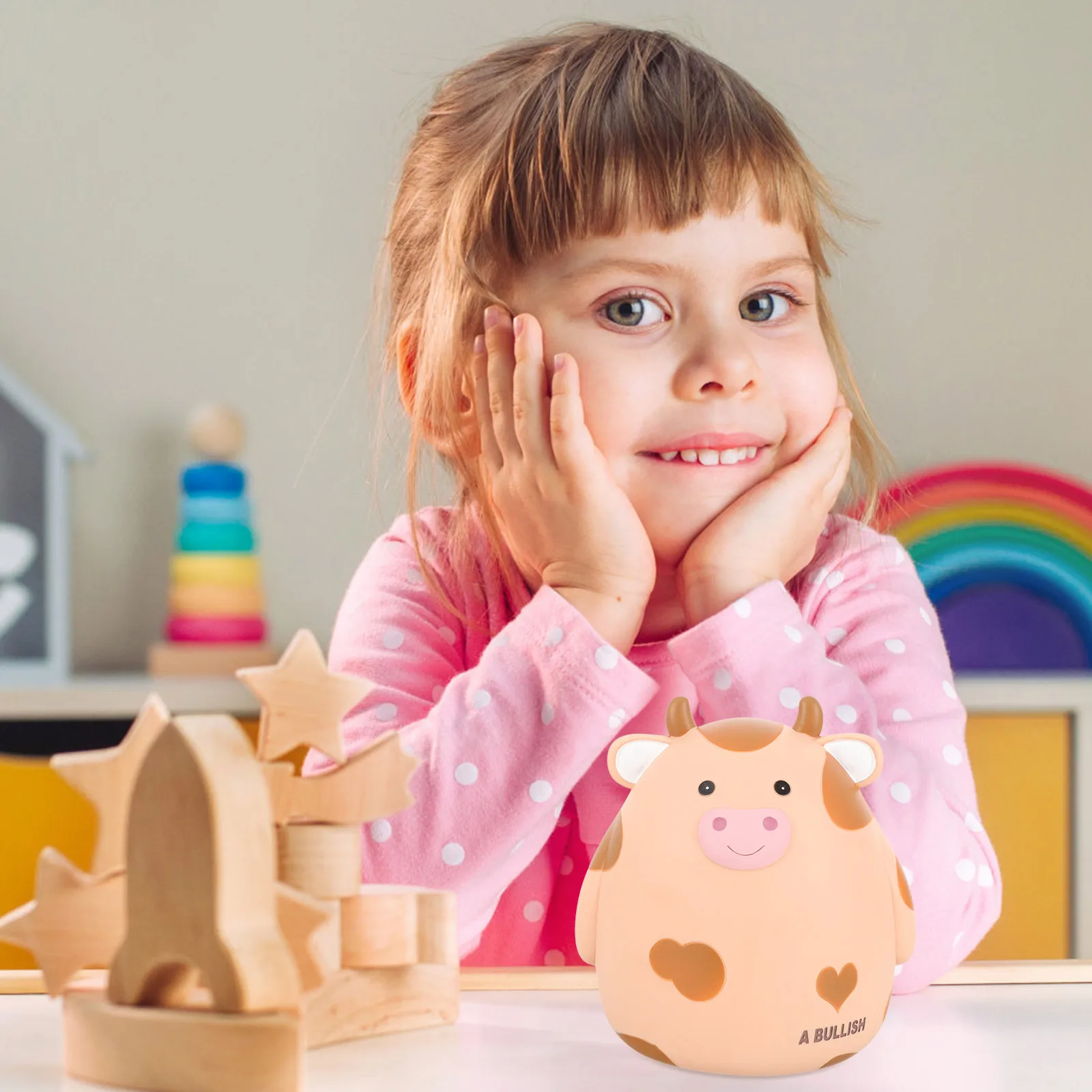 مادة الراتنج المتينة على شكل بقرة حصالة على شكل حيوان للبنين بنات أطفال ديكور المنزل صندوق التوفير حصالة على شكل حيوان صندوق توفير المال