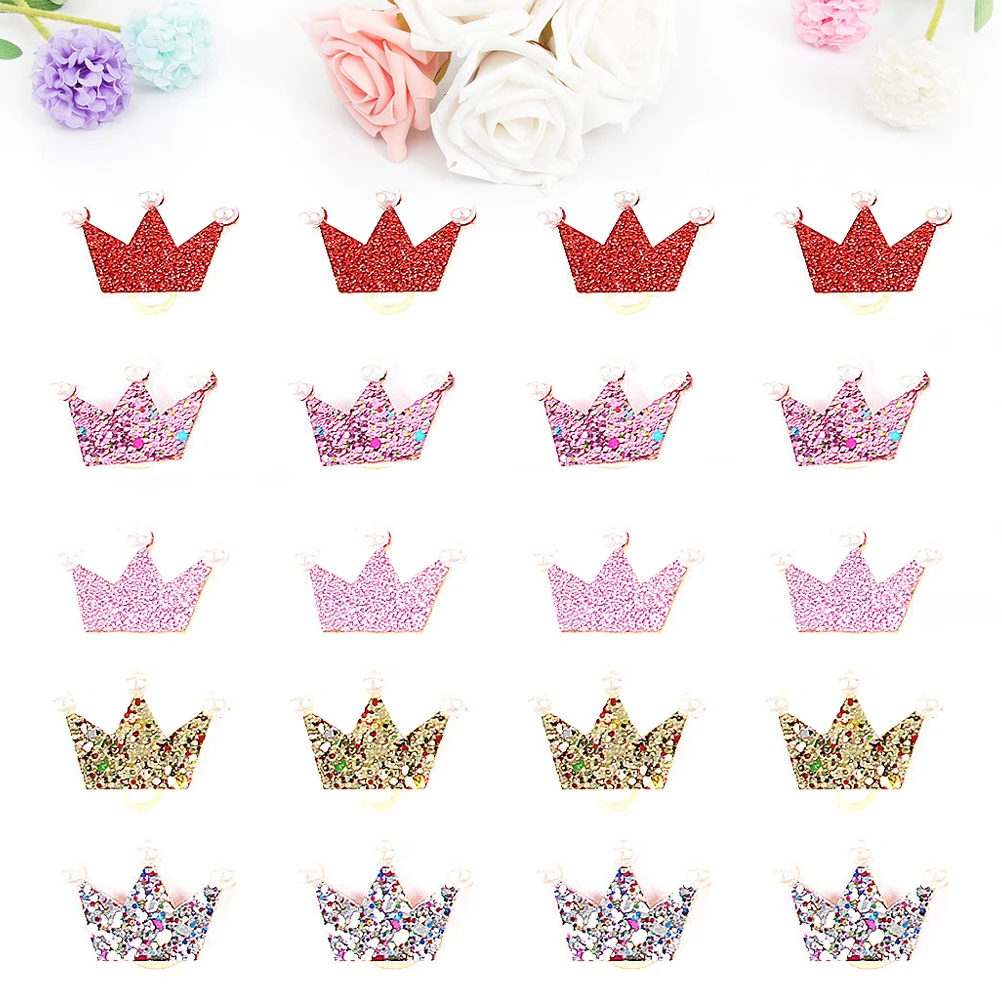 

20pcs Pet Crown Hair Ties Elastic Bands Bows Mixed Color Adjustable Size Soft Durable Pets Accessories Dog Cat Pet Supplies
