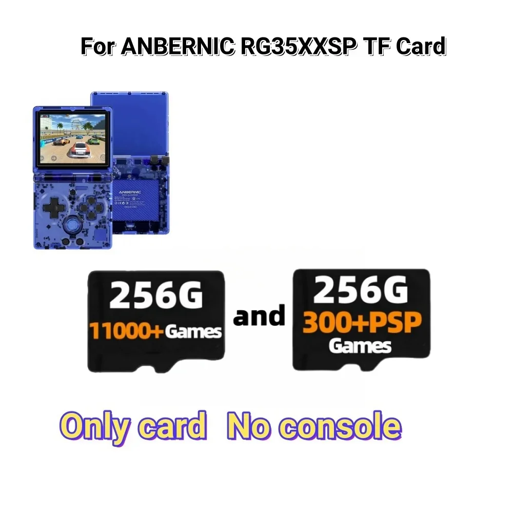 For ANBERNIC RG35XXSP TF Card Retro Handheld Game Console Preloaded Memory Card Universal 256G 300+PSP Games 11000+Games Gift