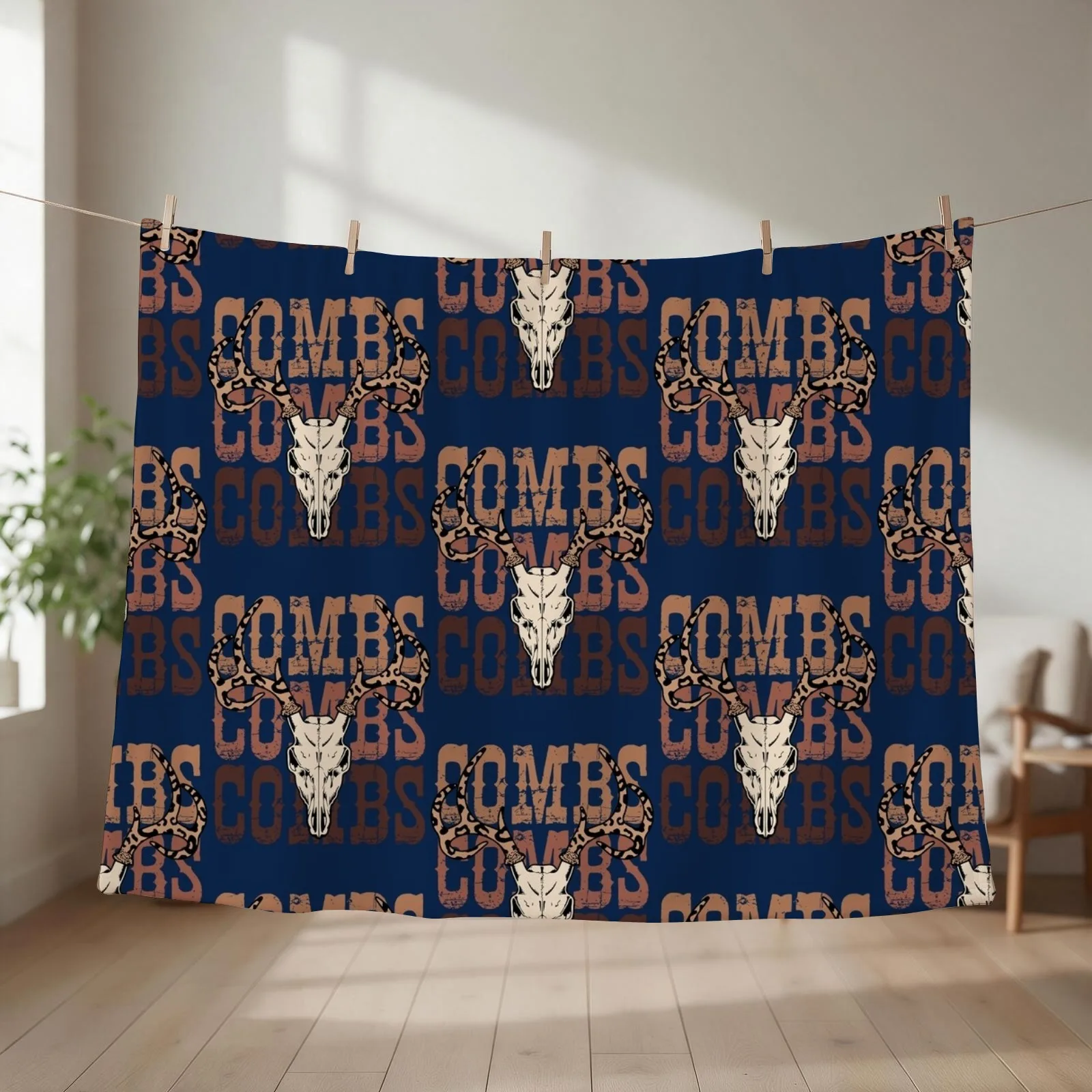 Combs Bullhead Throw Blanket Plaid on the sofa Loose Hair Sofa Blankets