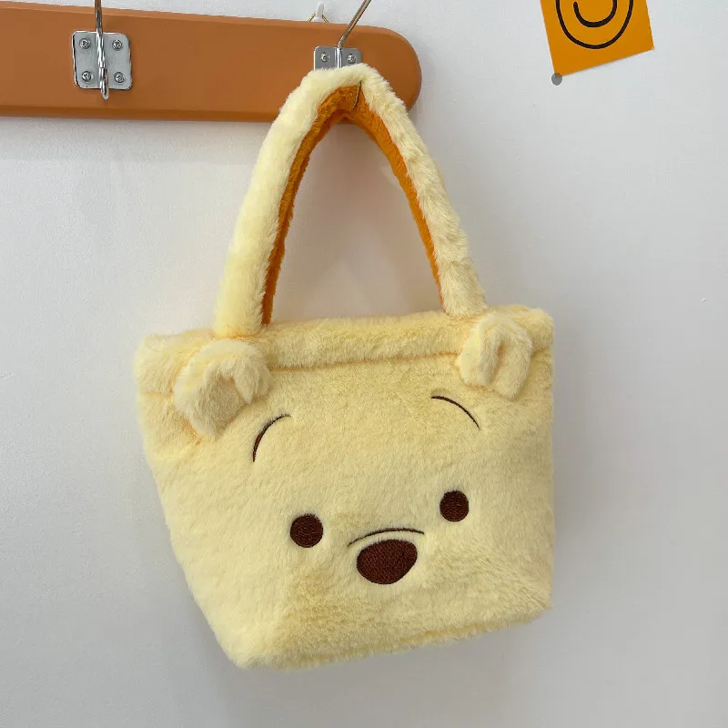 Cartoon Plush Cute Stitch Double-sided Fashionable Shoulder Bag for Daily Travel Portable Lunch Bag Stitch Handbag