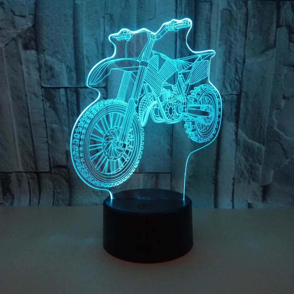 Motorcycle 3d Nightlight Touch Colorful Visual Led Night Light Mini  Novelty Usb Led Kids Lamp Veilleuse Enfant 3d Light