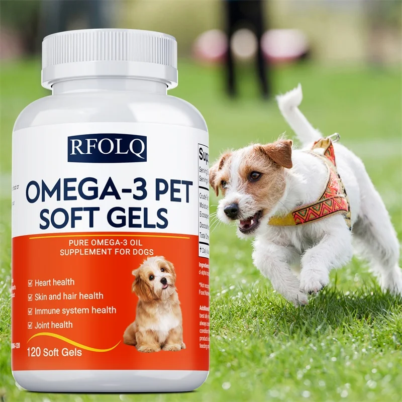 

Omega-3 Pet Supplement - Promotes Heart, Skin and Hair Health, and Daily Support for Brain and Eye Development and Maintenance