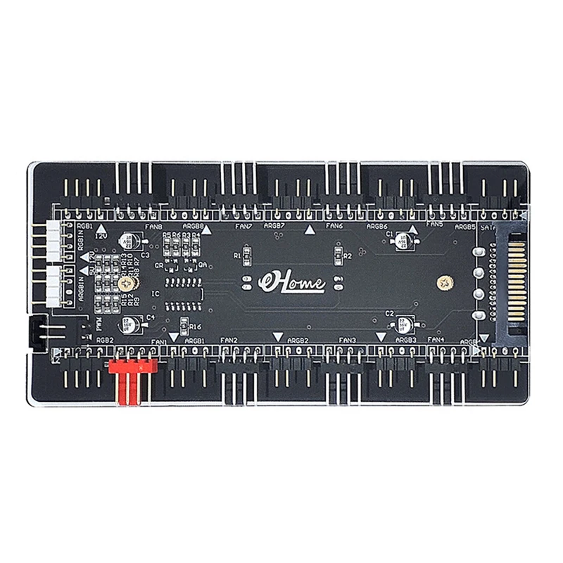 12V to 5V RGB Converter,4Pin RGB to 3-Pin ARGB Controller Adapter & PWM 2-In-1 Hub 8 Ports 4-Pin Fan & Mistic Light Sync Adapter