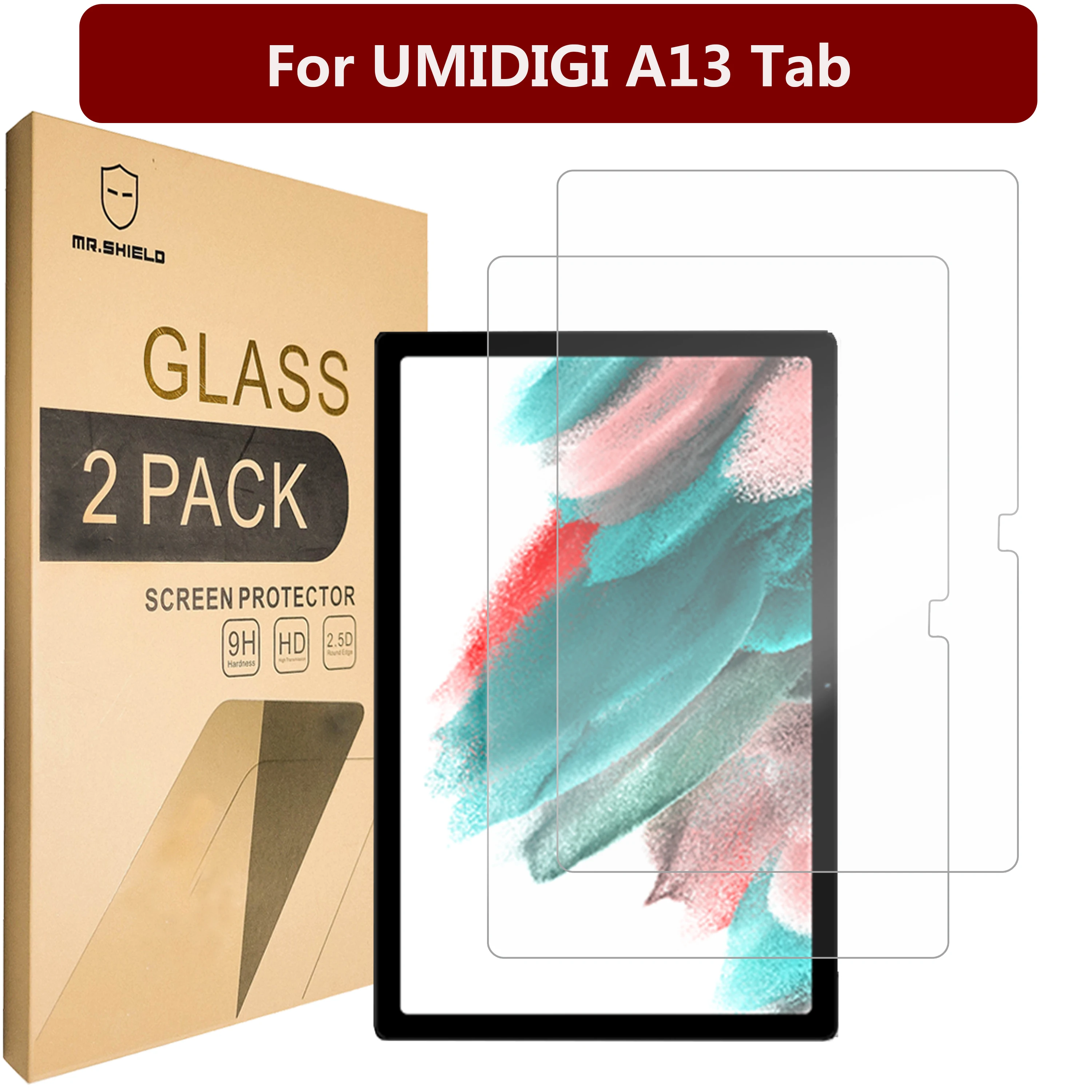 Mr.Shield [2-PACK] Screen Protector For UMIDIGI A13 Tab [Tempered Glass] [Japan Glass with 9H Hardness] Screen Protector