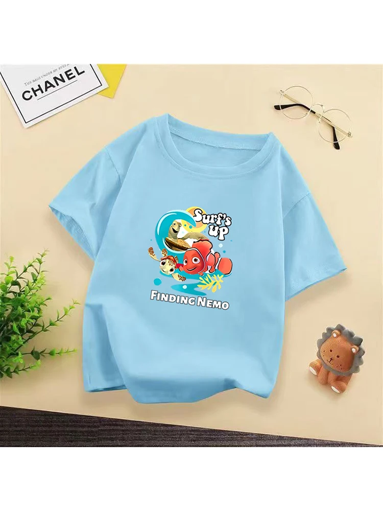Nemo's Surf Time! Finding Nemo Cute Marine Life Print Kids' T-Shirt – Bursting with Lively Energy!tk0008