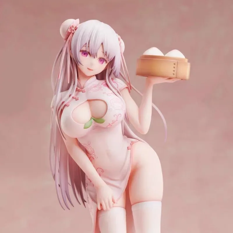 

In Stock, Beautiful Girl Cheongsam Cartoon Figure Original Painting Girl Peach Bag Toy Gift Collection