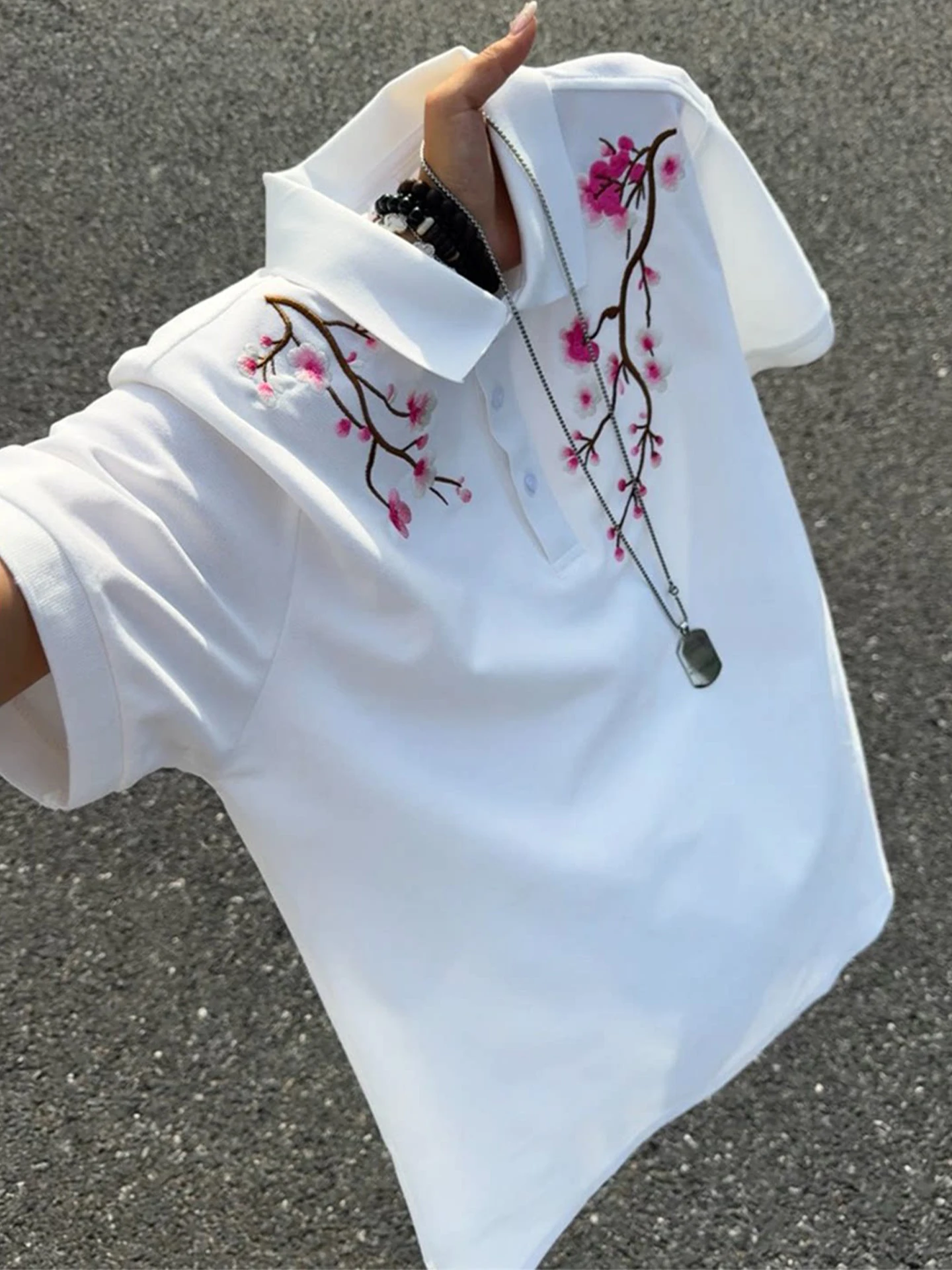 Black Plum Blossom Embroidery  Shirt Short Sleeve Men's Summer Breathable Half Sleeve New Chinese Style National Trend ...