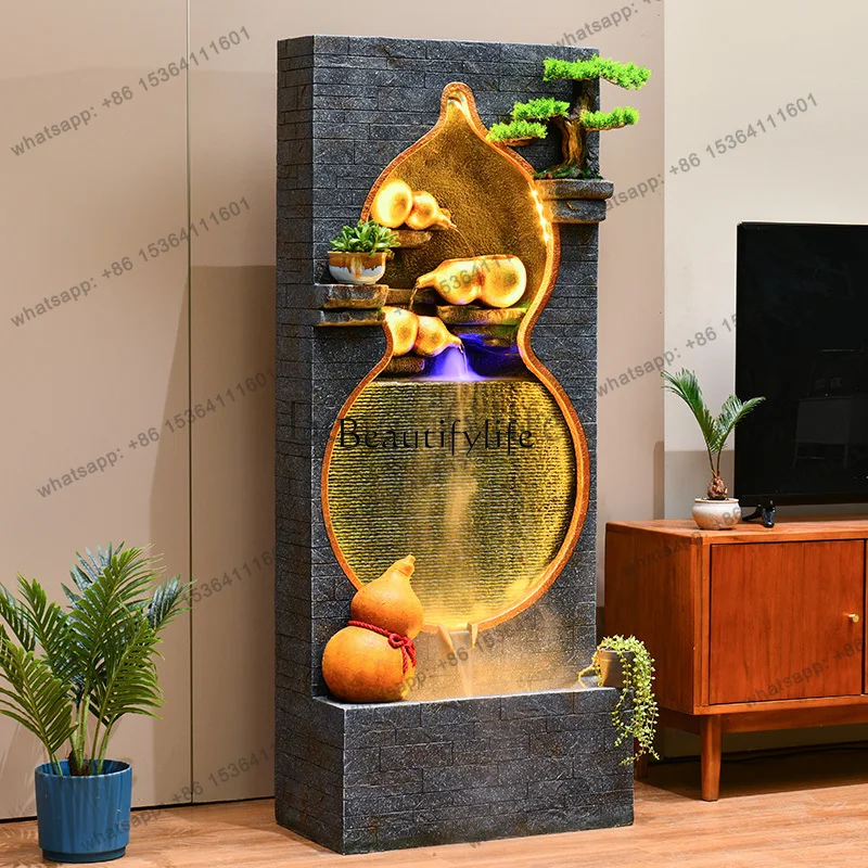 Alpine water curtain wall fountain screen partition hotel lucky landing rockery ornament