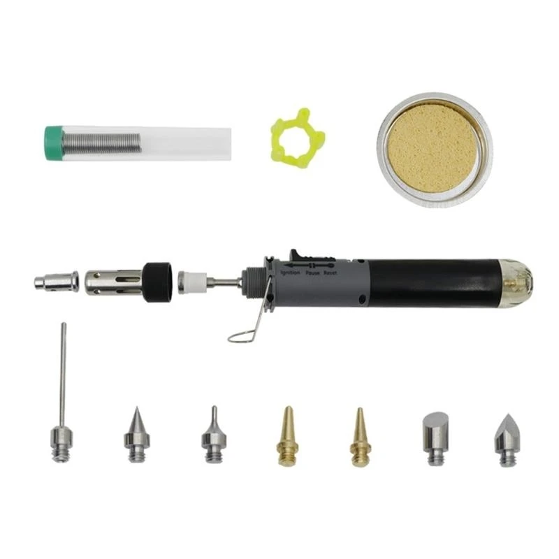  Portable Gas Welding Solder Iron Set Wireless Heating Tool Electric Blow Pen