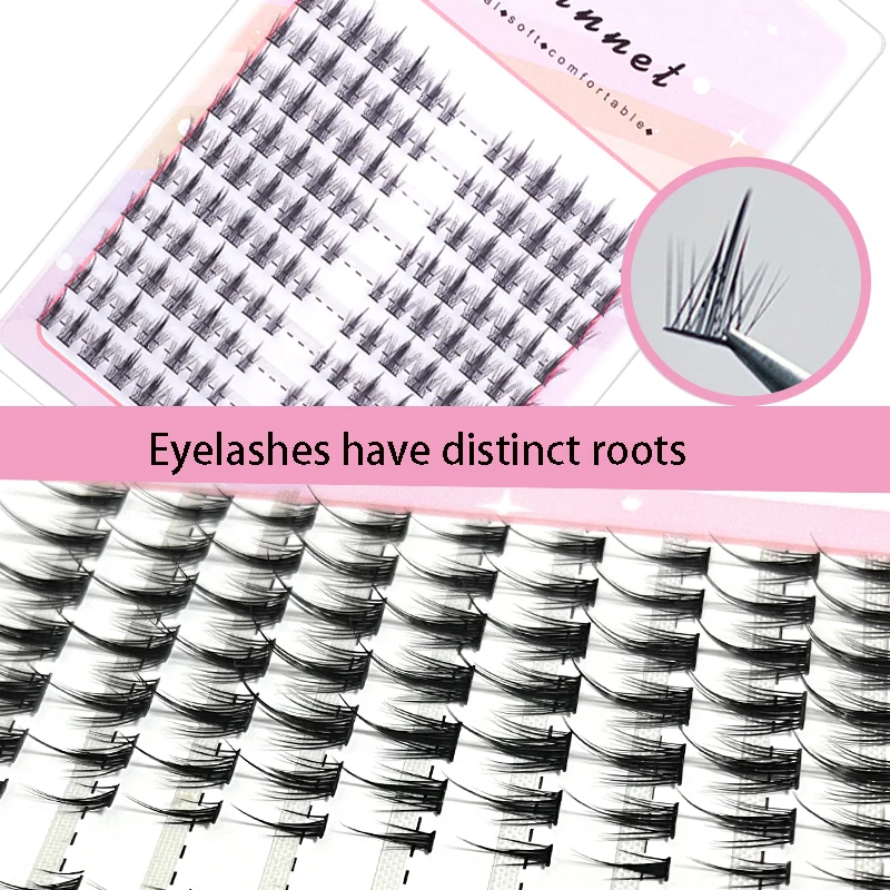 12 Rows Pure White Moonlight False Eyelash Segmented Personal Eyelash Single Cluster Fairy False Eyelash Novice