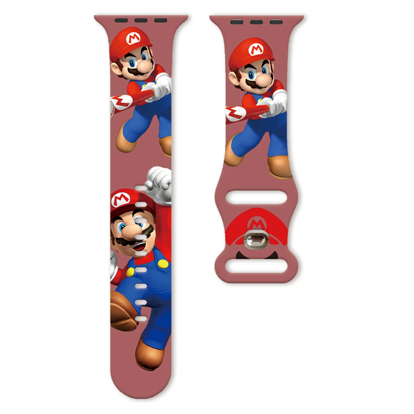 

MINISO Super Mario World Print Strap for Apple Watch 11 10 9 Silicone Band Replaceable Bracelet for iWatch 46/44/42mm Watchband