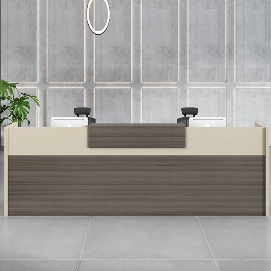 Entry Lux Reinforced Reception Desks Stainless Grand Reception Desks Load-bearing Luxury Office Furniture Mesa De Recepção LJ40