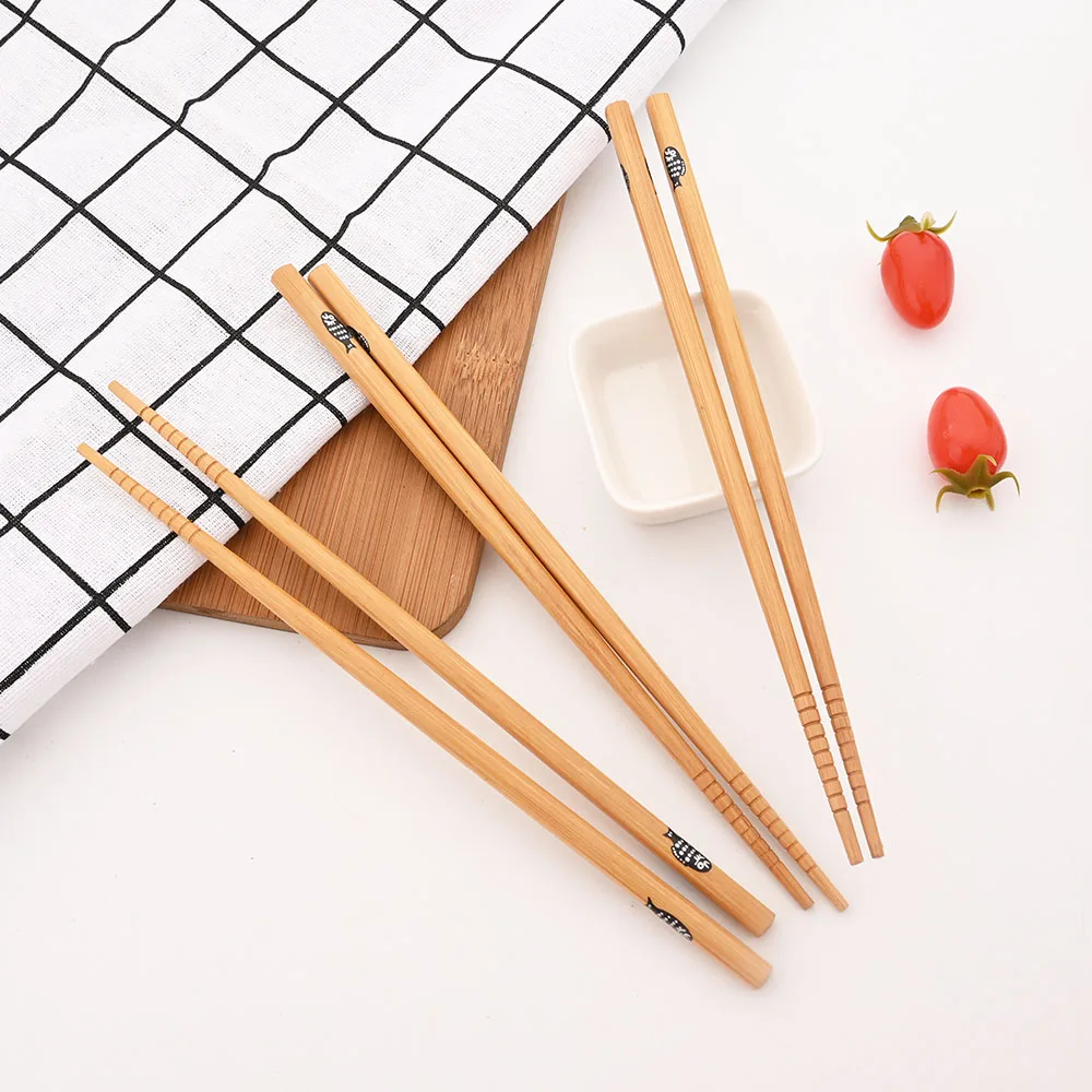 Japanese 5Pairs Bamboo Chopsticks for Sushi Non-Slip Food Sticks Hot Pot Reusable Chinese Chopsticks Tableware Kitchen Tools