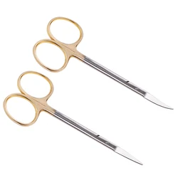 Dental Surgical Scissors Needle Holder Plier Straight/Curved Tip Head Gold Plated Scissors Forceps Medical Tools