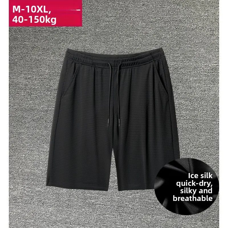 شورت رجالي رياضي سريع الجفاف من الحرير الجليدي بمقاسات كبيرة، شورت رياضي خفيف لكرة السلة والجري بطول خمسة أرباع، شورت كاجوال ...