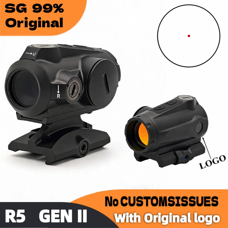 R5 GEN II Reflex Rifle Optic Sight 2 MOA Scope 1x20MM Red Dot Compact Red Dot Sight  waterproof  fog-proof
