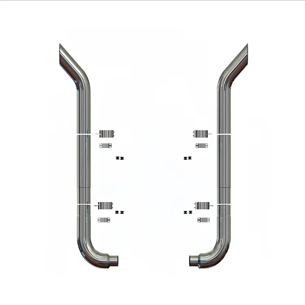 Turn Out Exhaust Stack Kits With T Pipe Chrome Plated for Peterbilt
