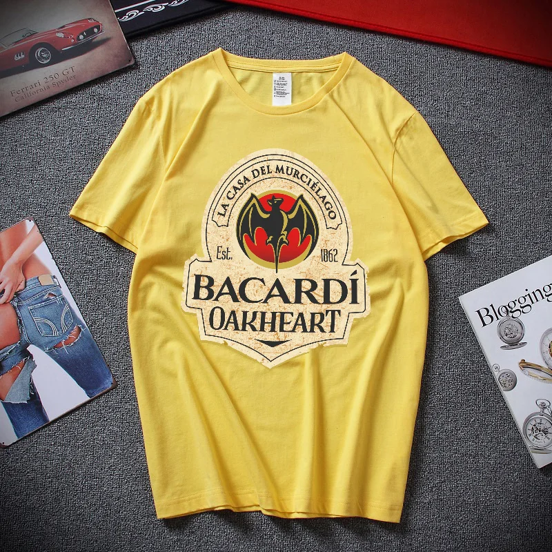 Summer New Cotton Tshirt For Man Oversized O-Neck Tees BACARDI 3D T Shirt Casual Streetwear Male\'s Short Sleeve Clothing Tops