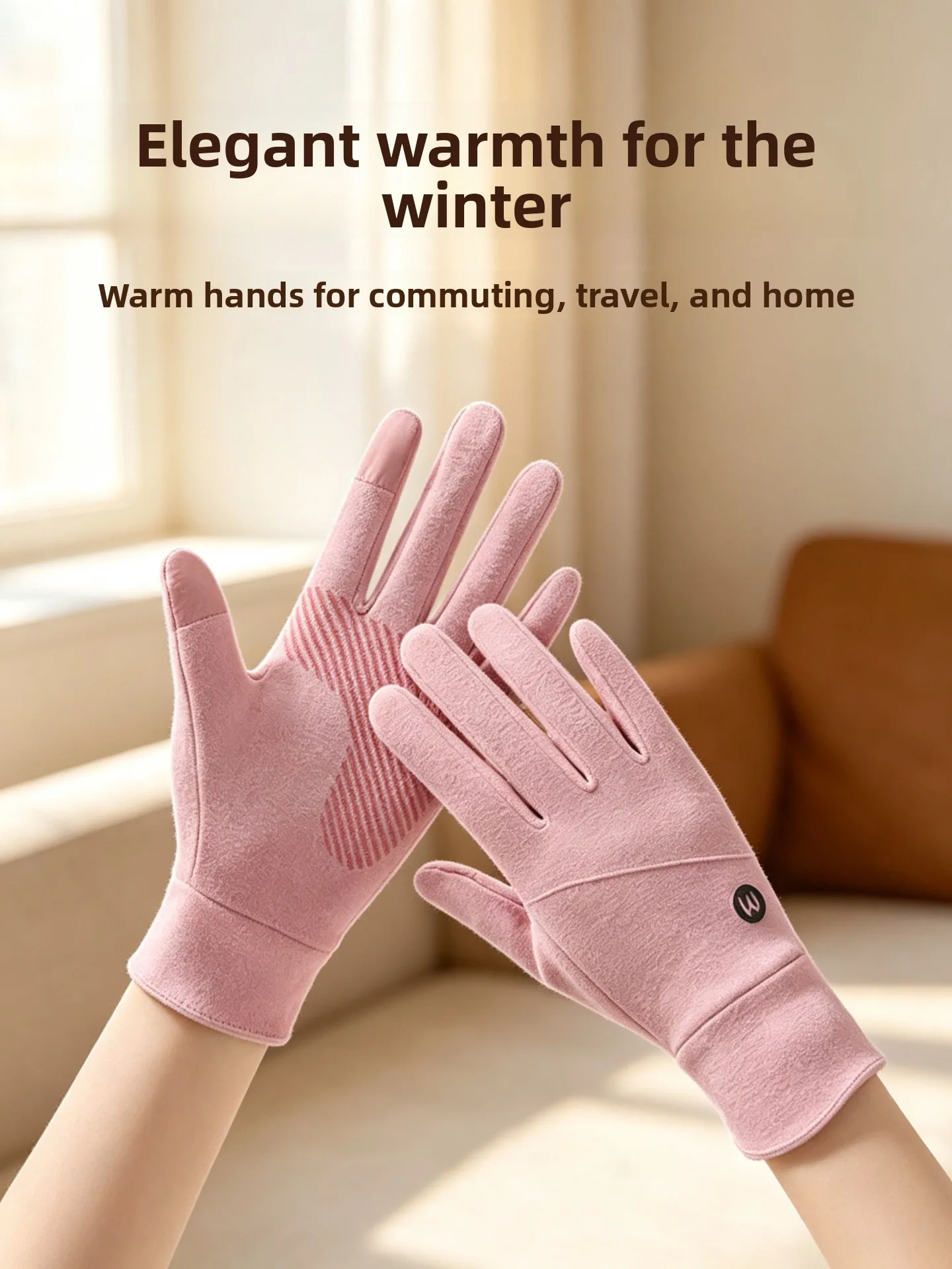 Women's Winter Cycling Gloves Thickened Warm Windproof Cold-resistant  Vehicle Fleece Lined Touchscreen Anti-slip