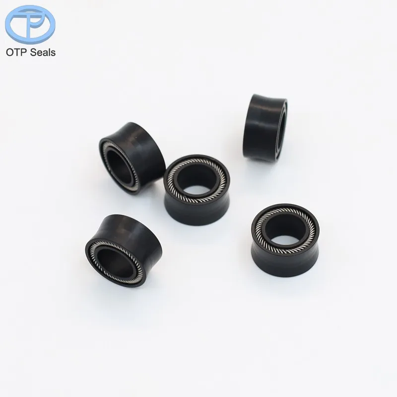PTFE Seal Custom Spring Seals Polytetrafluoroethylene Add Carbon Fiber Two Inclined Spring Non-Standard Sealing Solutions