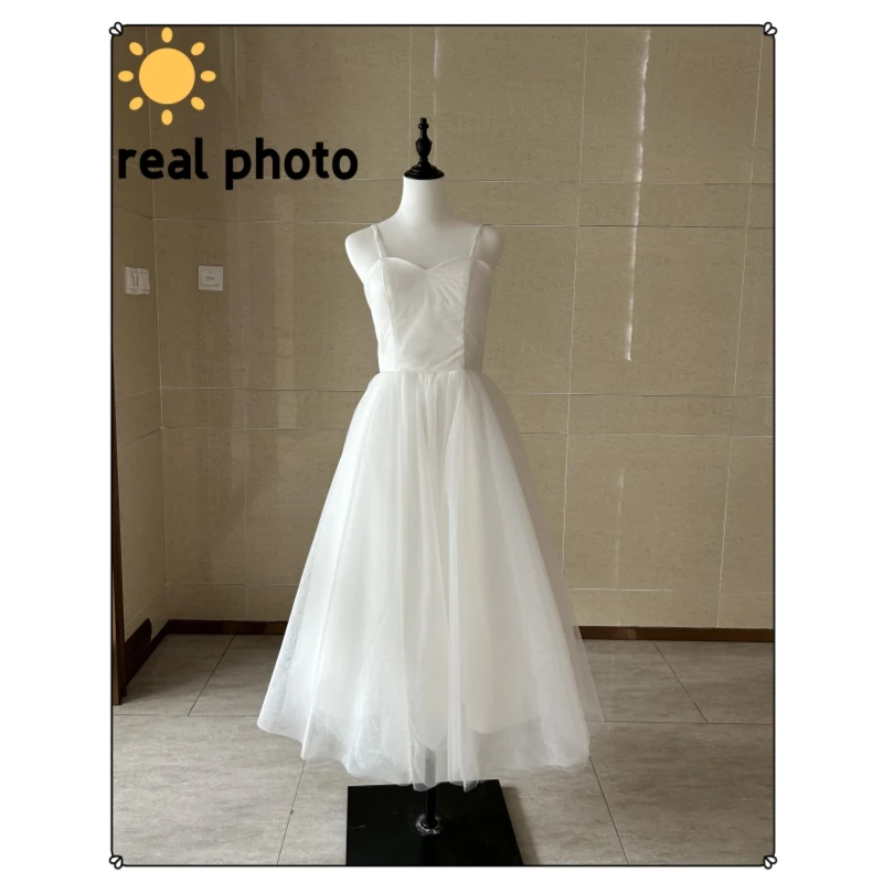 Sweet Simple Short Wedding Dresses Fashion Spaghetti Straps Tulle Vestidos De Novia 2023 New Suknie Wieczorow Customized