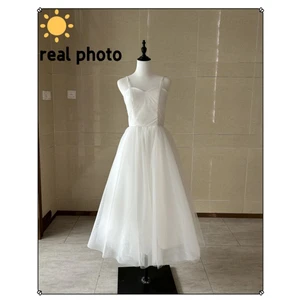 Short wedding dresses with spaghetti straps, made on order, sweet and simple, fashion, new, 2023 6 Main Sales Selling Wedding Dress - №5