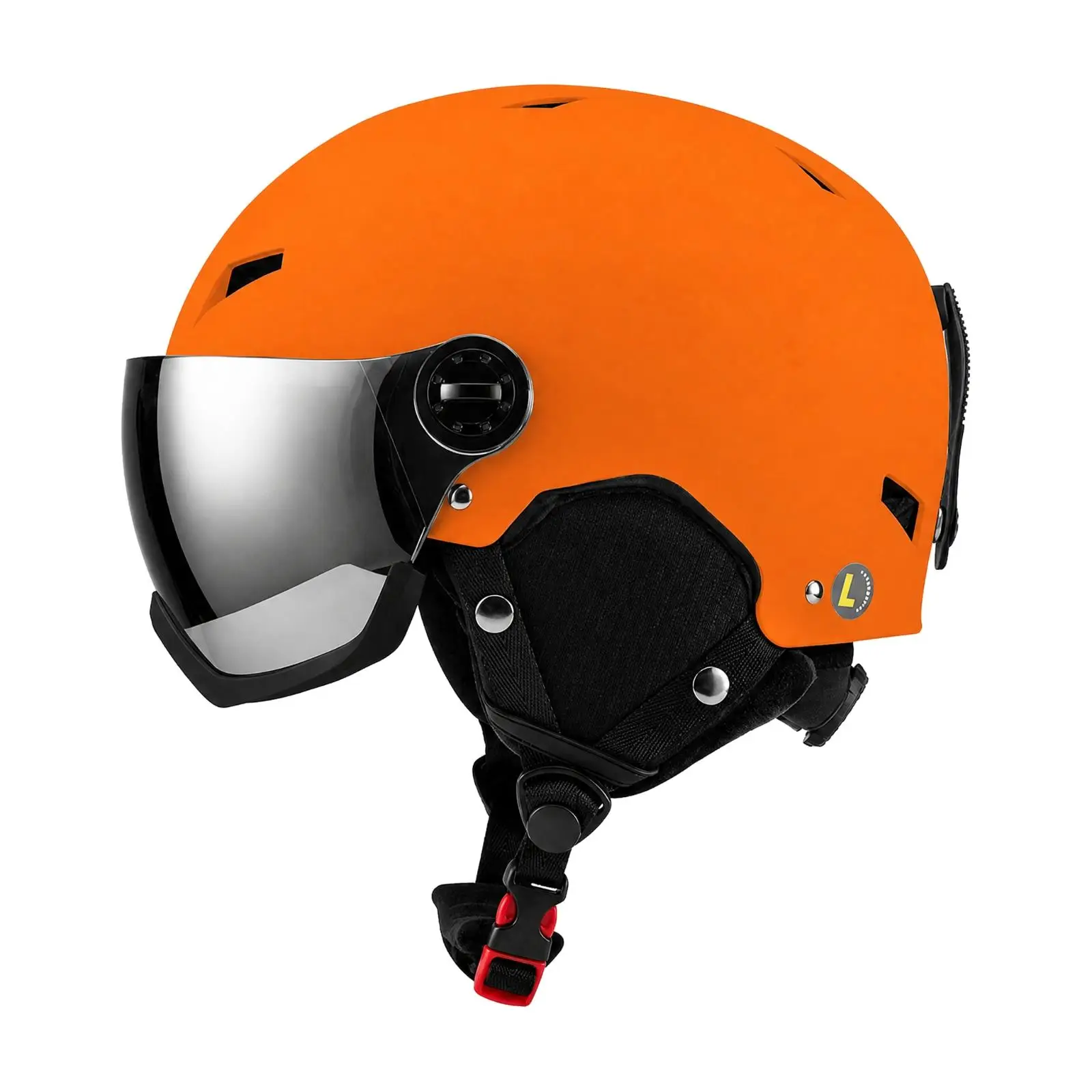 Ski Helmet for Men Women with Visor and Warm Lining Shockproof ABS Shell for Mountain Snow Sports Comfortable Wear