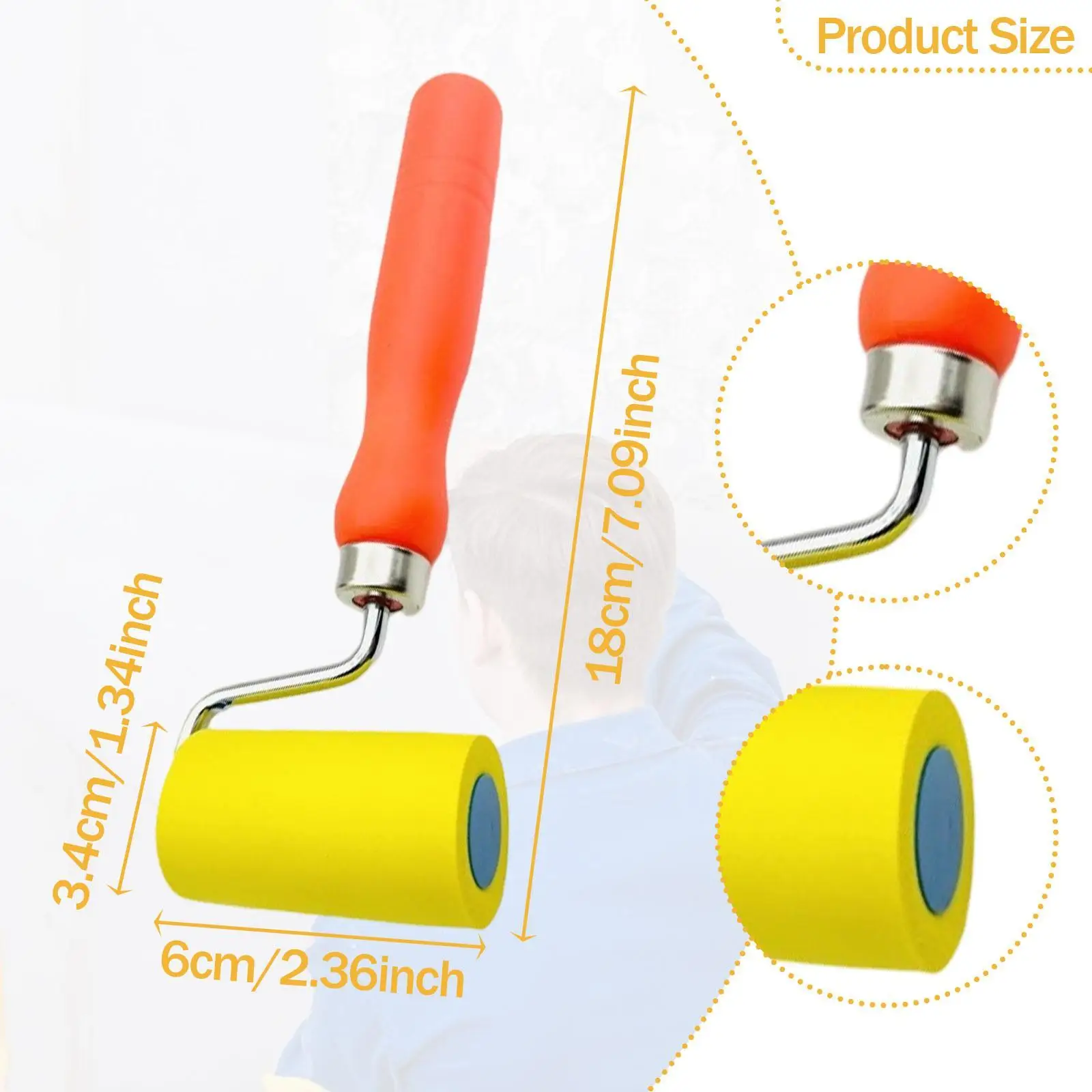 

Wallpaper Tools Hand Roller Smoothing Sponge for Wall Covering Seams and Construction Tasks