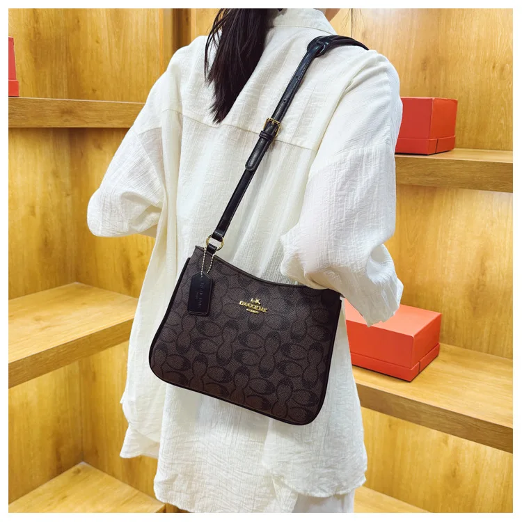 حقيبة الإبط Teri Monogram 2025، حقيبة كتف كلاسيكية أنيقة للنساء، حقيبة كروس عصرية ومحفظة بمقبض علوي