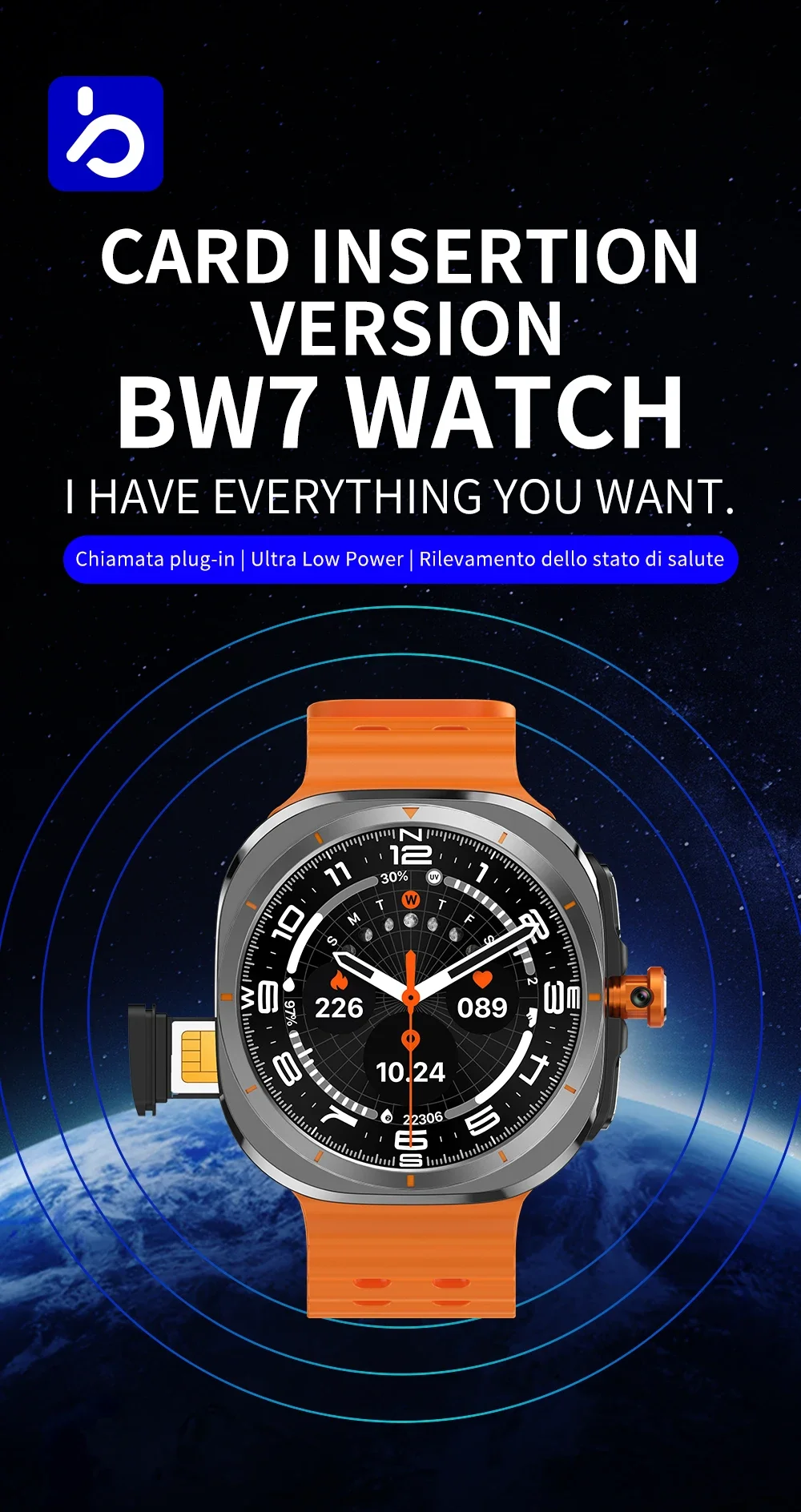 De 600 mAh batterij, multifunctionele sport- en fitnesstracker, gezondheidsmonitoring BW7 smartwatch en 1,46 inch AMOLED-scherm