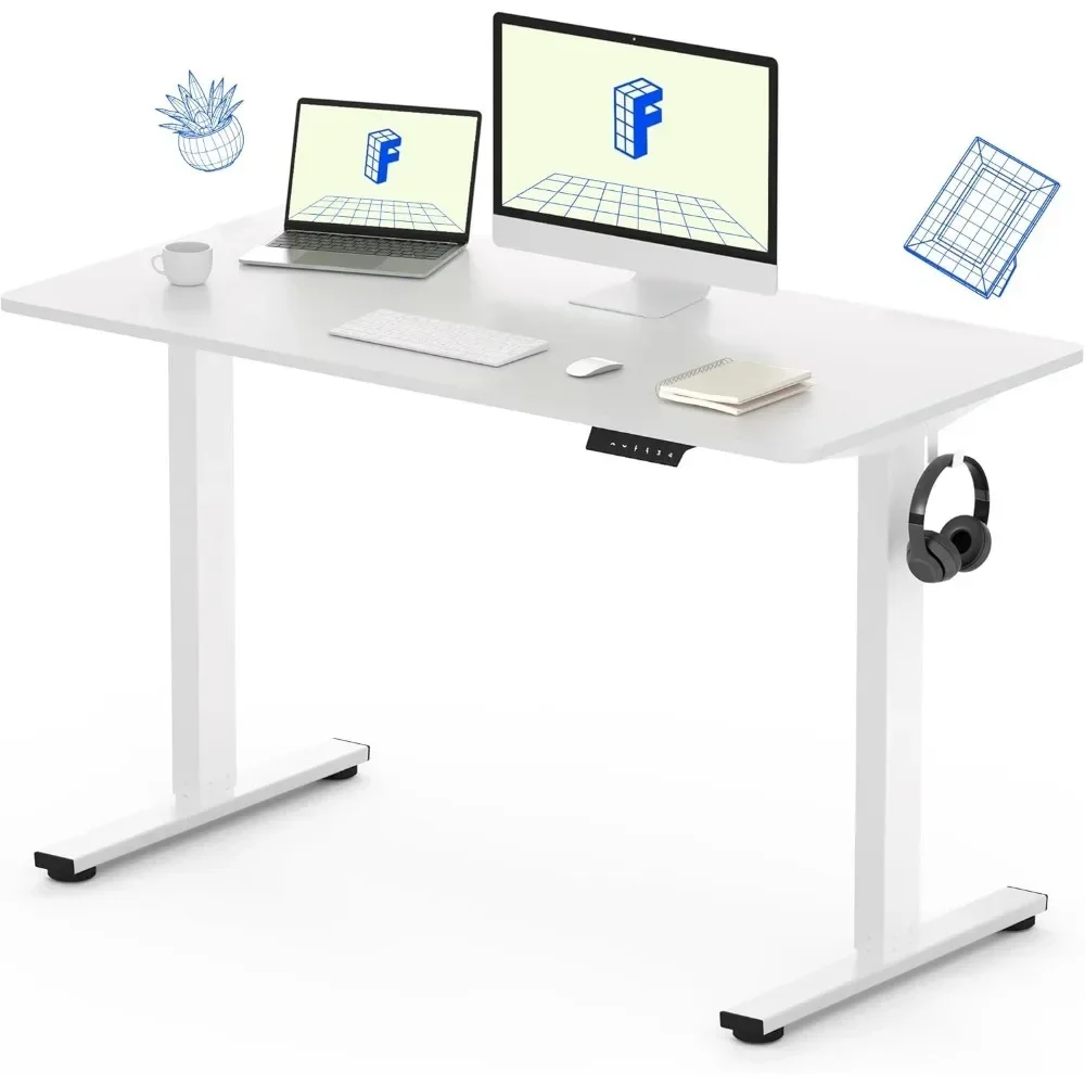 Standing Desk Solid One-Piece Desktop Height Adjustable Desk, Electric Sit Stand Up Desk Home Office Desks (48 x 24 Inches ）