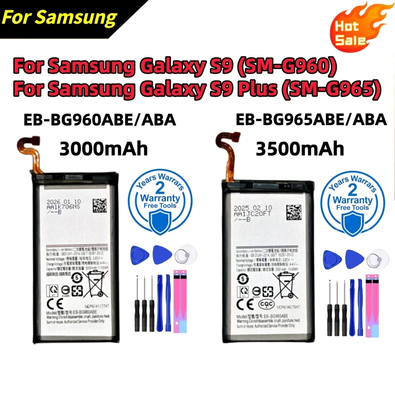 

High Quality Replacement Battery For Samsung Galaxy S9 S9+ Plus SM-G960 SM-G965 EB-BG960ABE EB-BG965ABE Long Lasting Battery