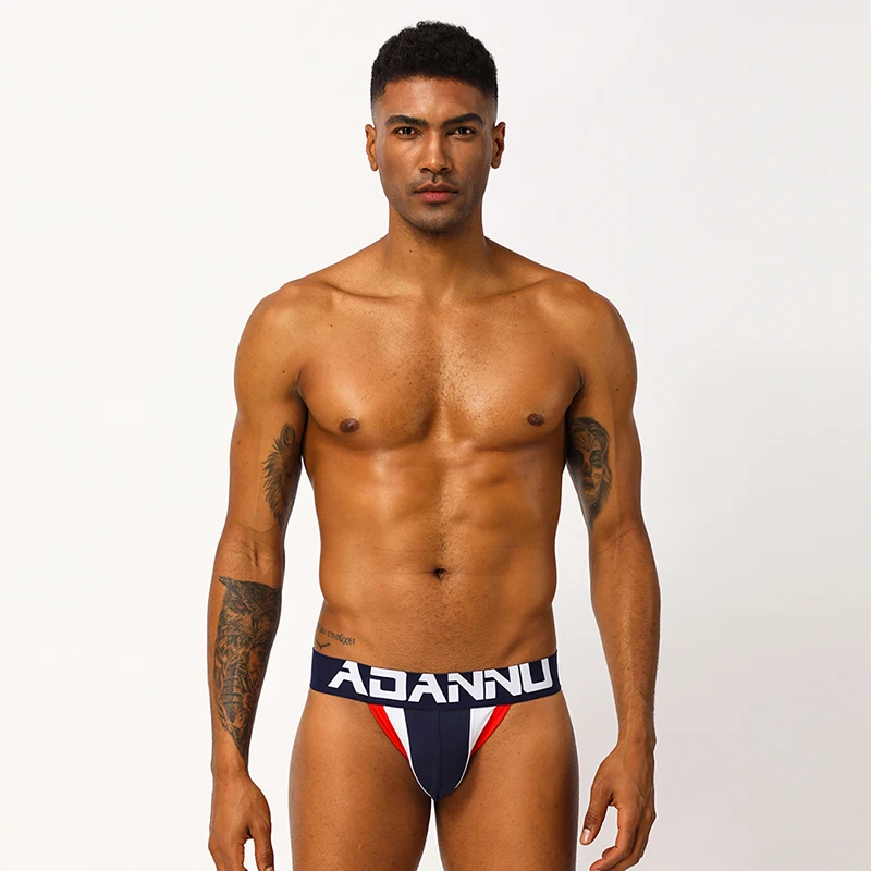 

Men's personalized underwear sexy comfortable breathable youth trend low waist double thong cotton underwear male
