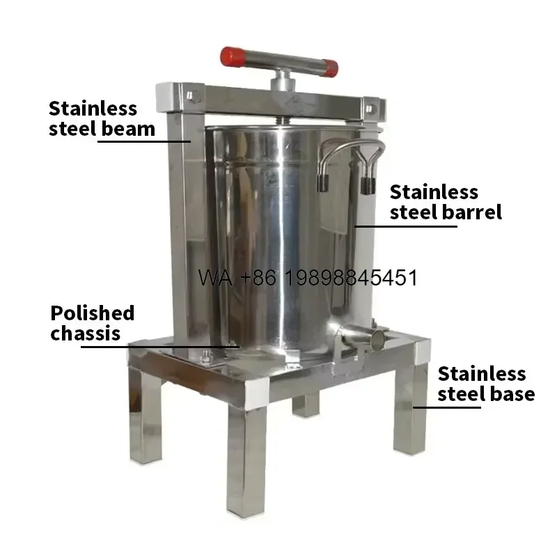 Wmwmnu for High Quality New Condition 304 Stainless Steel Manual Honey Bee Wax Press for Beekeepers