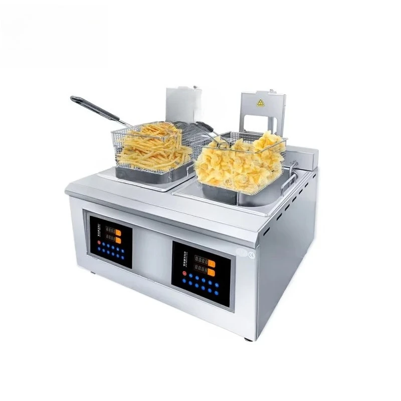 28-Liter desktop automatic lift fryer, electric fried chicken, commercial fryer