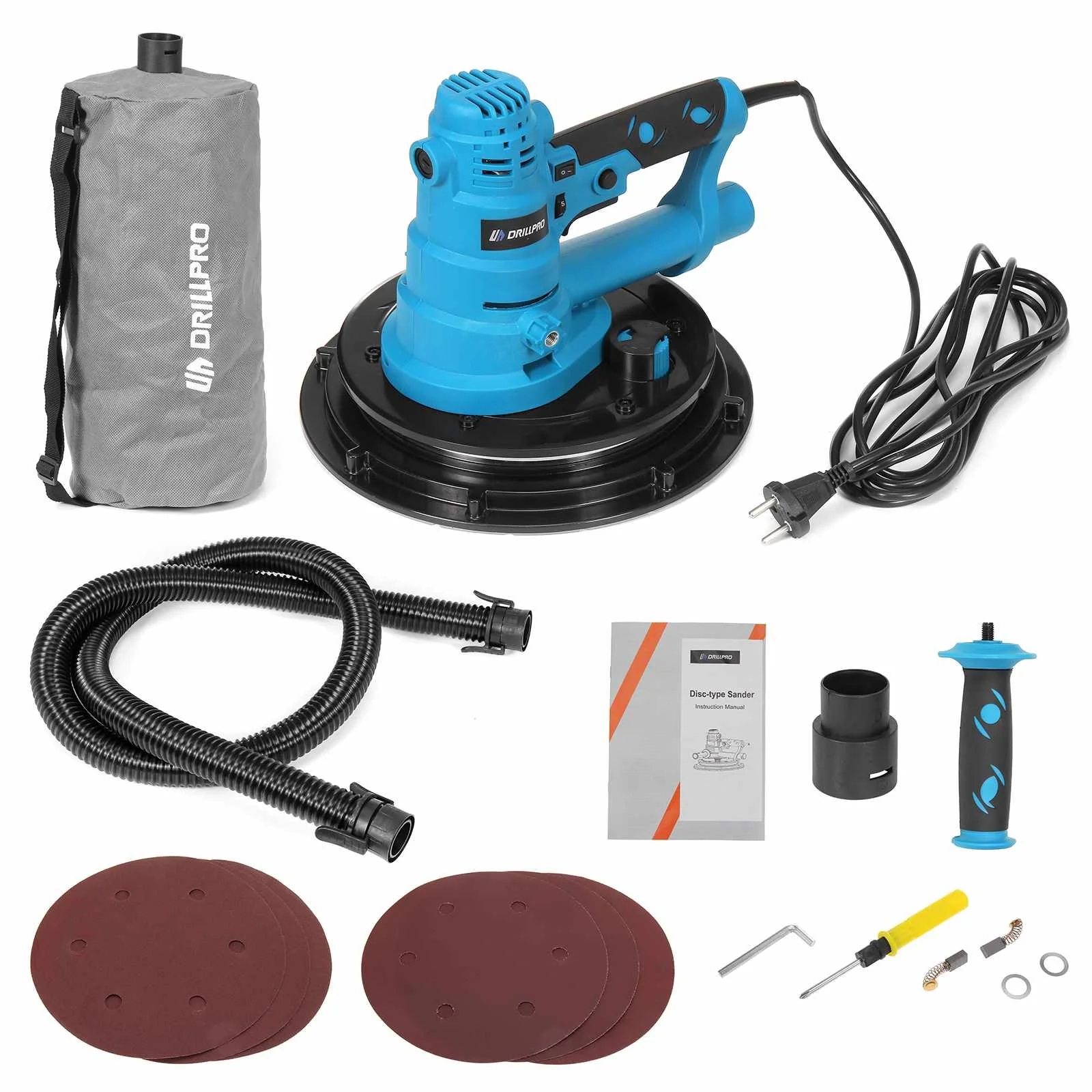 New 225mm Drywall Sander Wall Polishing Machine Grinding 230V 3000W Portable Led Light Wall Putty Polisher Machine PROSTORMER