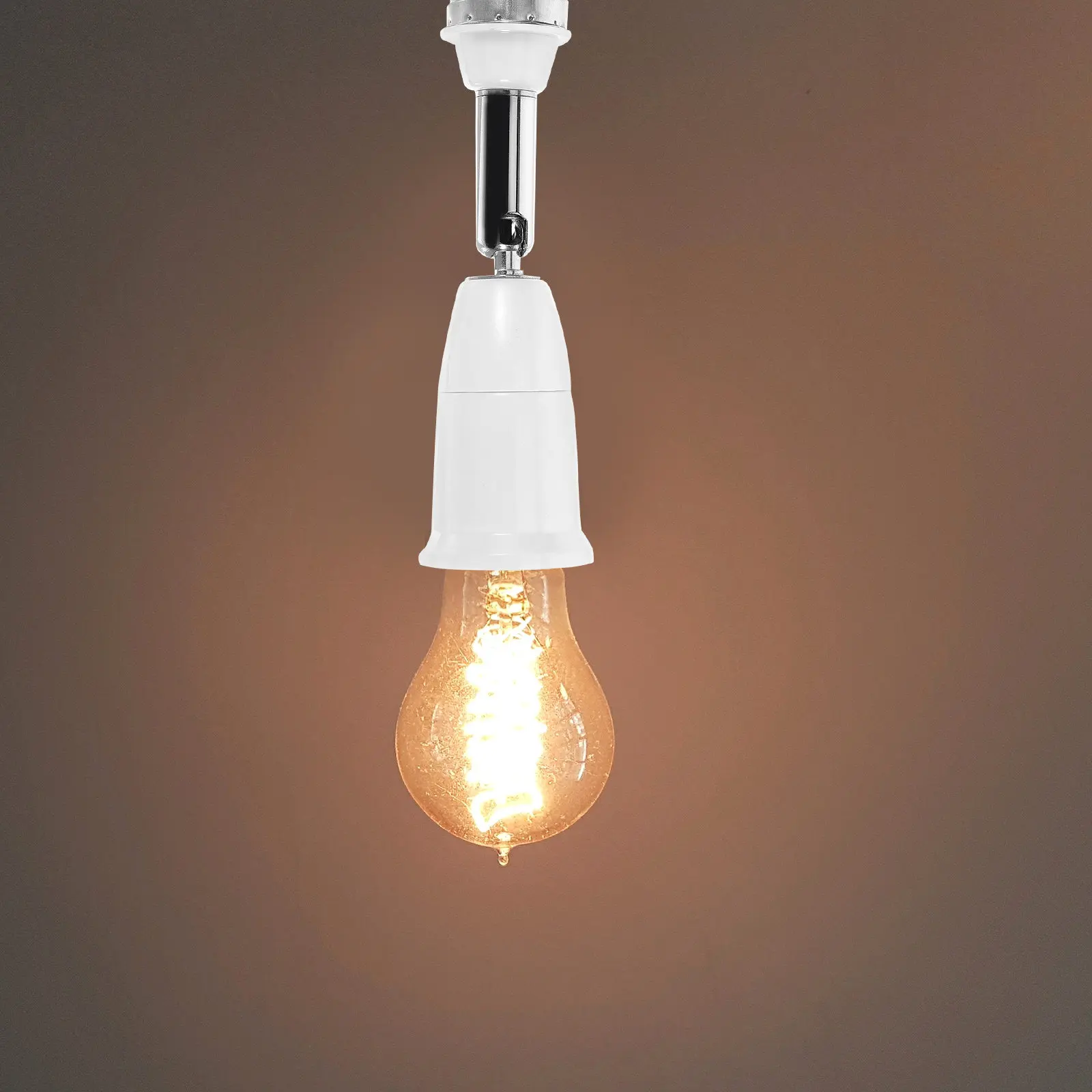 E27 Light Socket Extender ABS Material Flexible 360 Degree Rotation Bulb Socket Adapter Extender Conversion Light Bulb Extension