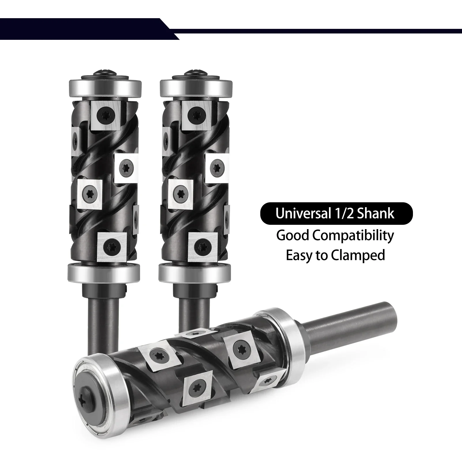 12mm 12.7mm Wood Flush Trimming Router Bit Cutting Diameter 65mm Insert Blades Milling Cutter for Woodworking Carbide End Mill