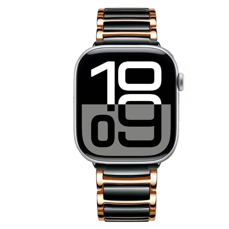 Pulseira de cerâmica para apple watch 10 46/42mm, pulseira de substituição de alta qualidade iwatch ultra/2 49mm 9 8 7 6 5 se 45/41mm 44/40mm correa