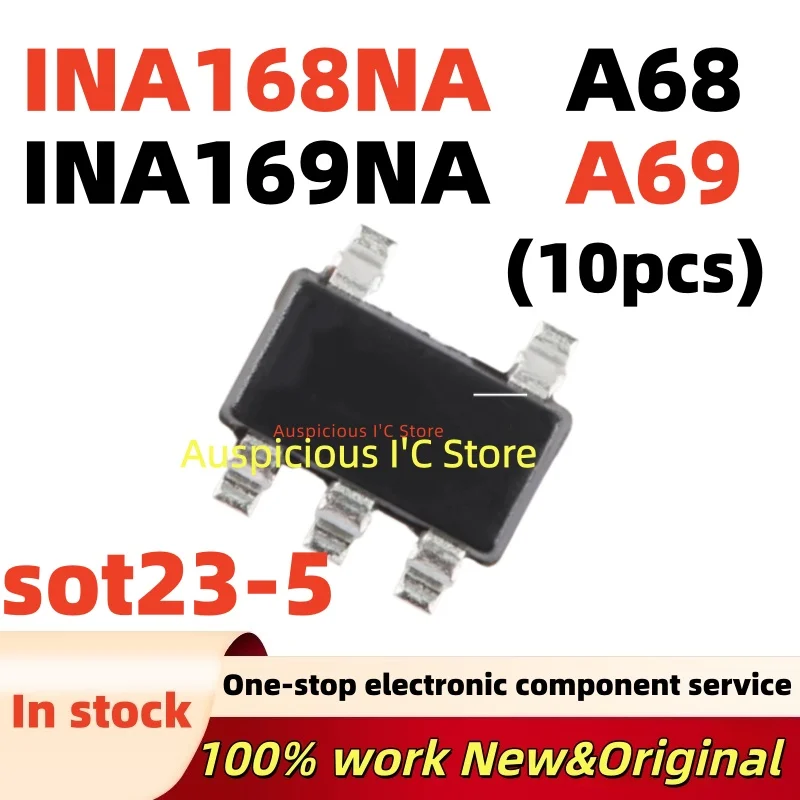 (10pcs) A68 A69 INA168NA INA169NA INA168 INA169 sot23-5