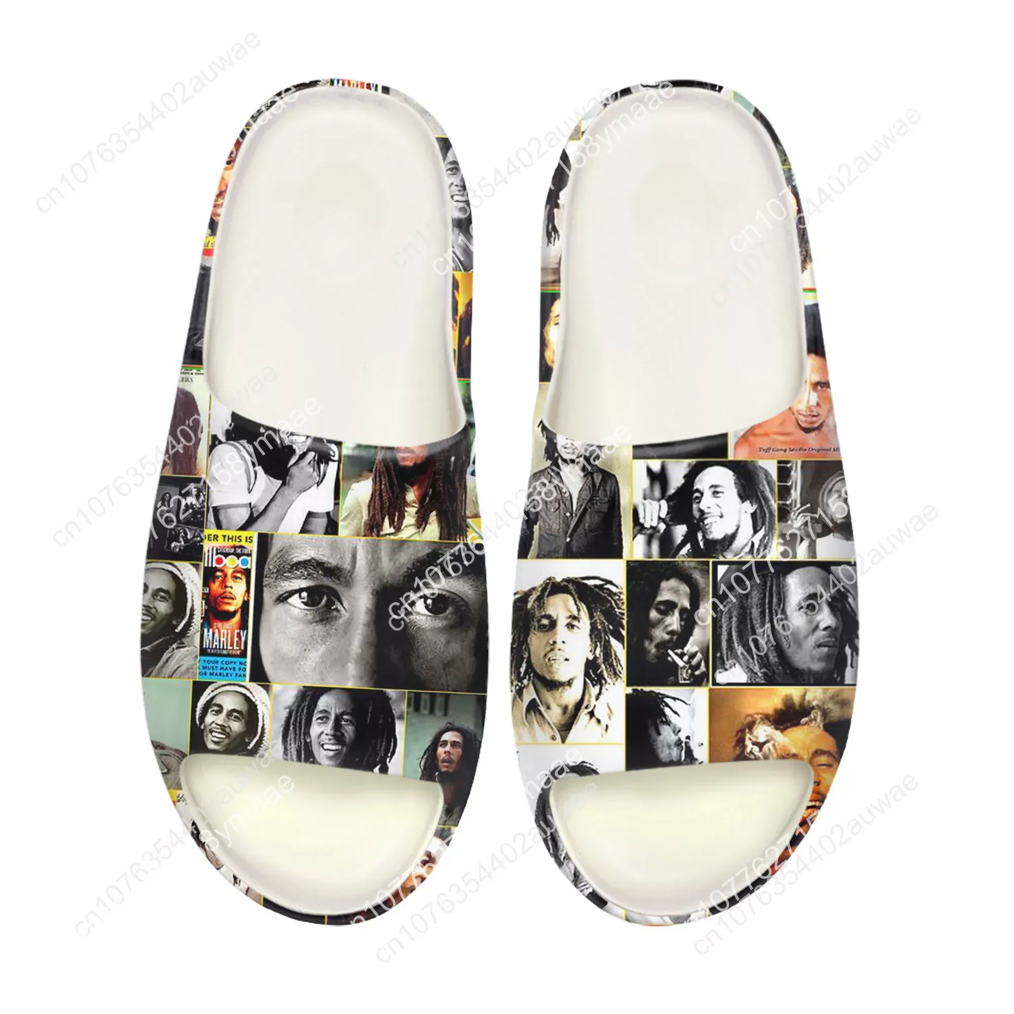 Bob Marley Rasta Soft Sole Sllipers Home Clogs Step on Water Shoes Mens Womens Teenager Customize Bathroom Beach on Shit Sandals