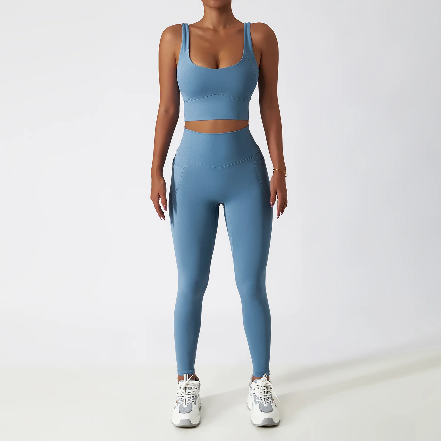 Conjunto de treino sem costura para mulheres, Workout Sportswear, roupas de ginástica, roupas esportivas, sutiã fitness, leggings de cintura alta,