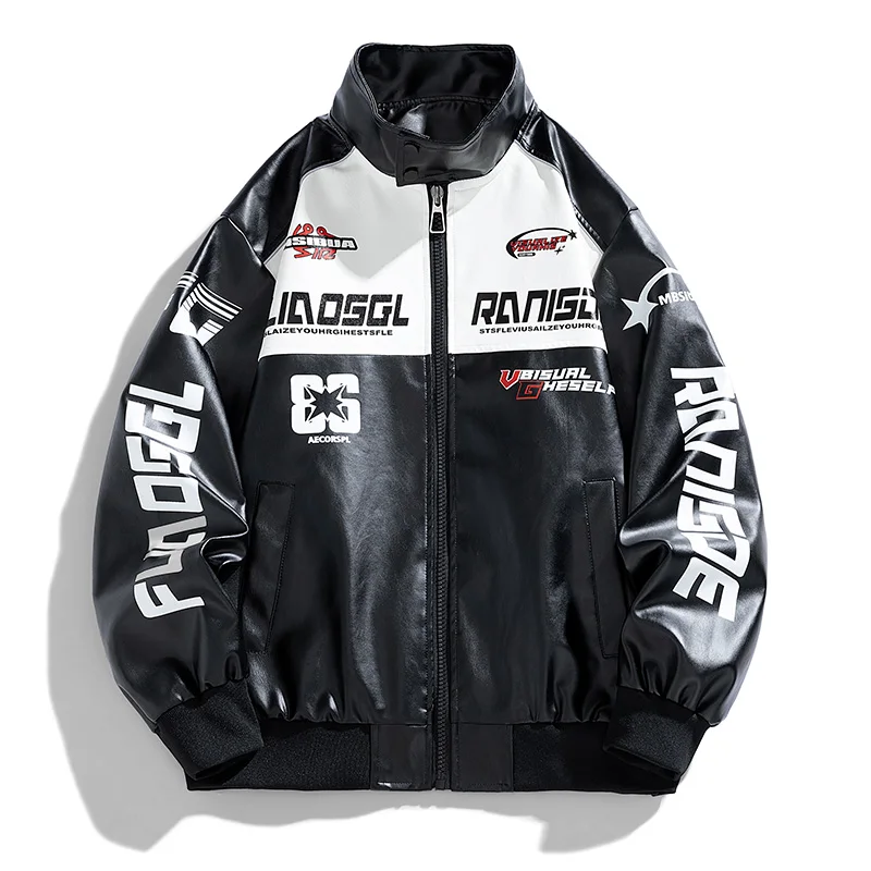 Leather Jacket Men Motocycle Faux Leather Coat PU Moto Bike Jackets Hip Hop High Street Fashion Pilot Men's Clothing Top