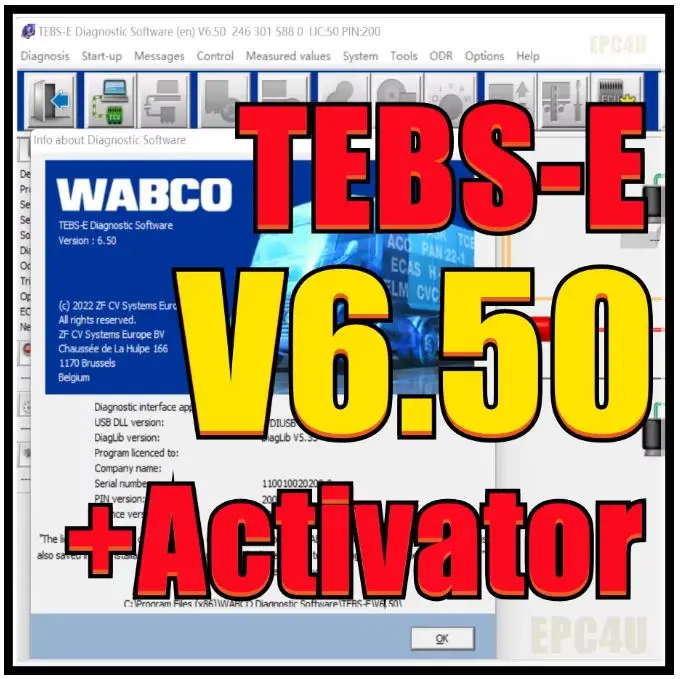 2024 new arrive Wabco TEBS-E 6.51 or 6.50 Diagnostic Software  + unlimited Activator + Free Install Help Support multi-language