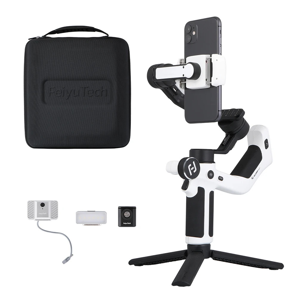 Feiyu Scorp Mini P 3-Axis Gimbal Stabilizer هاتف ذكي محمول مضاد للاهتزاز APP تتبع الأشياء عن بعد Gimbal مع الأسهم