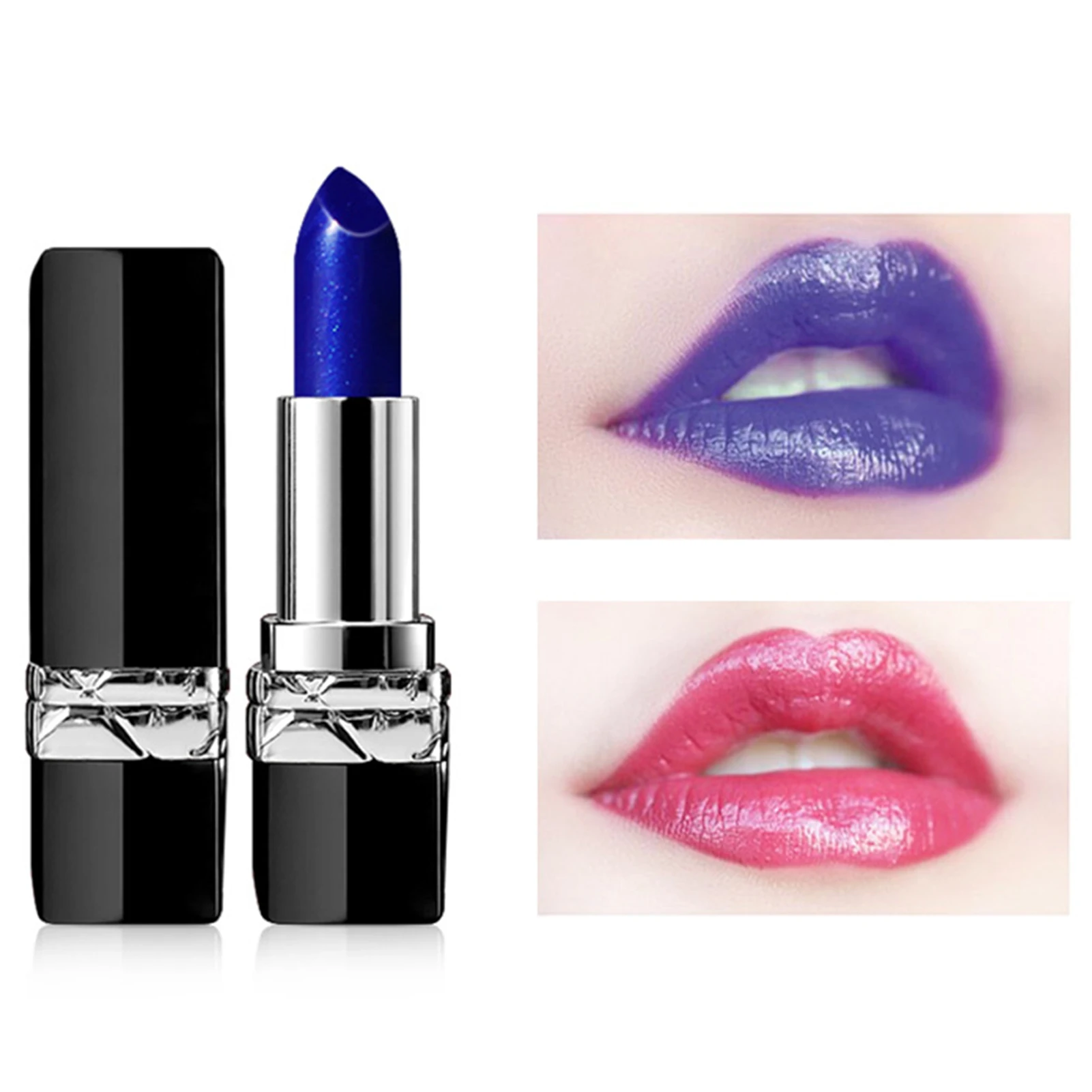 Blue Rose Color Changing Lipstick Waterproof Moisturizing Long Lasting Temperature Color Change Lip Balm Lip Gloss Beauty Makeup